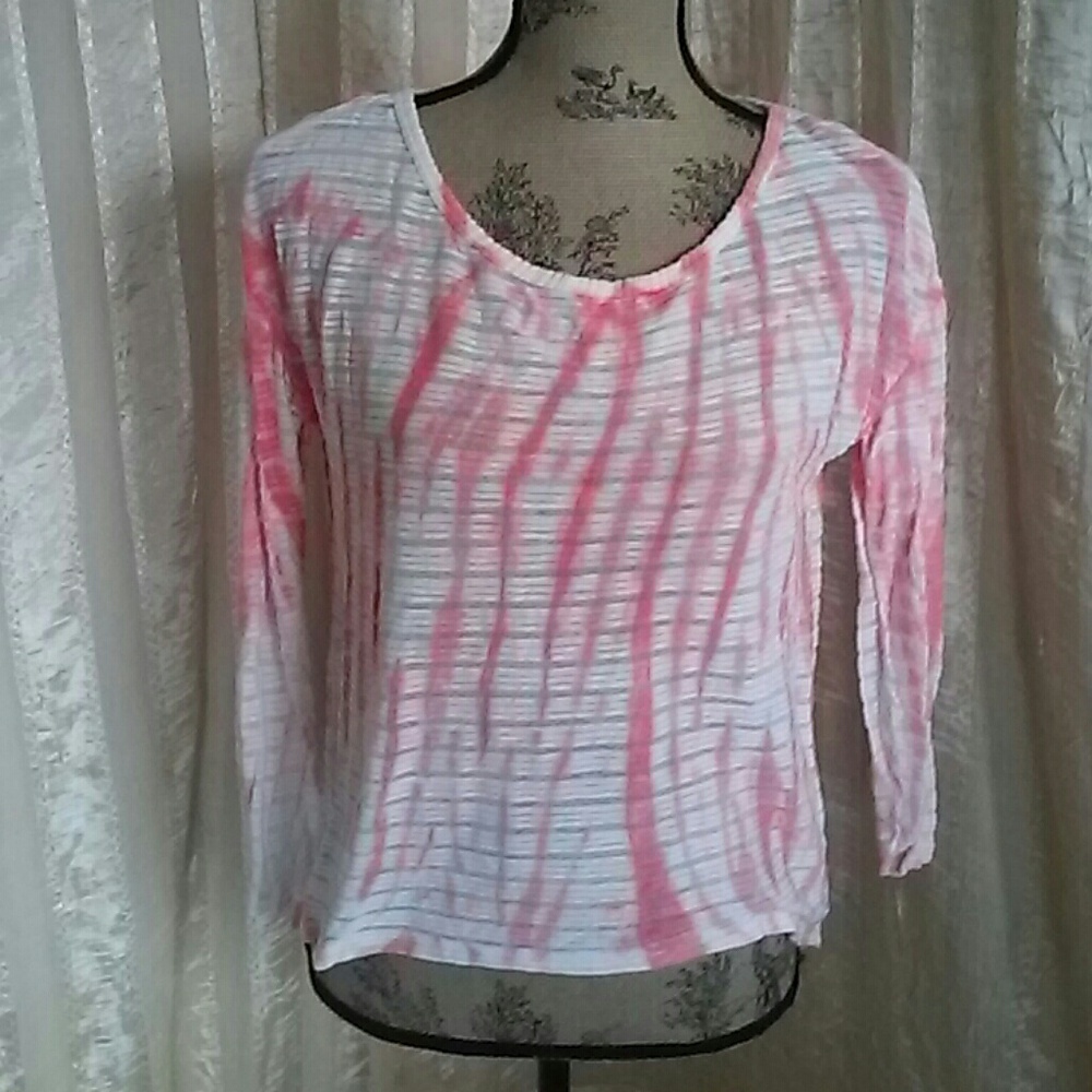 Guess Tie Dye Scoop Neck Knit Top